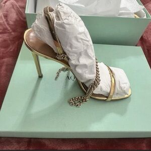 Aquazzura Gold Chain Embellished Heels